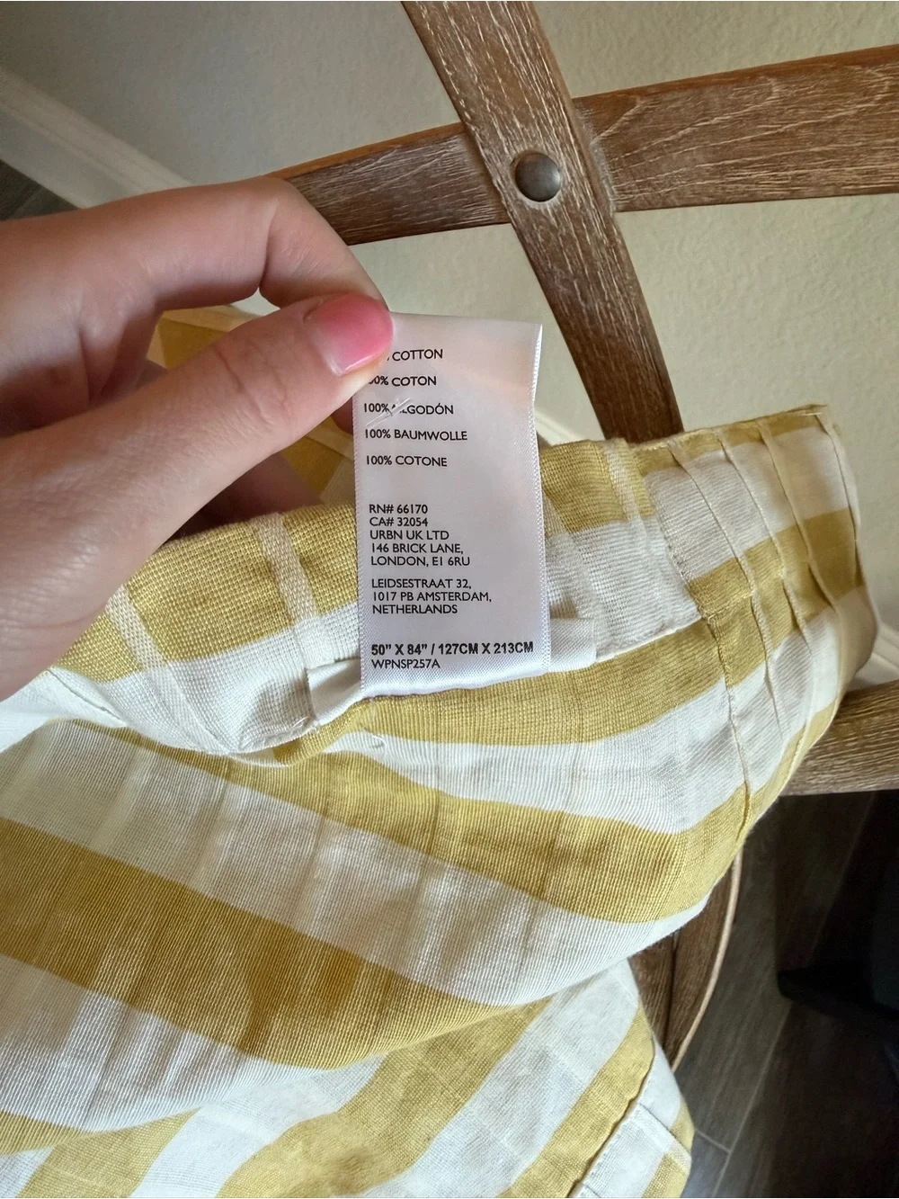 Anthropologie Cotton Woven Stripe Curtain maize yellow